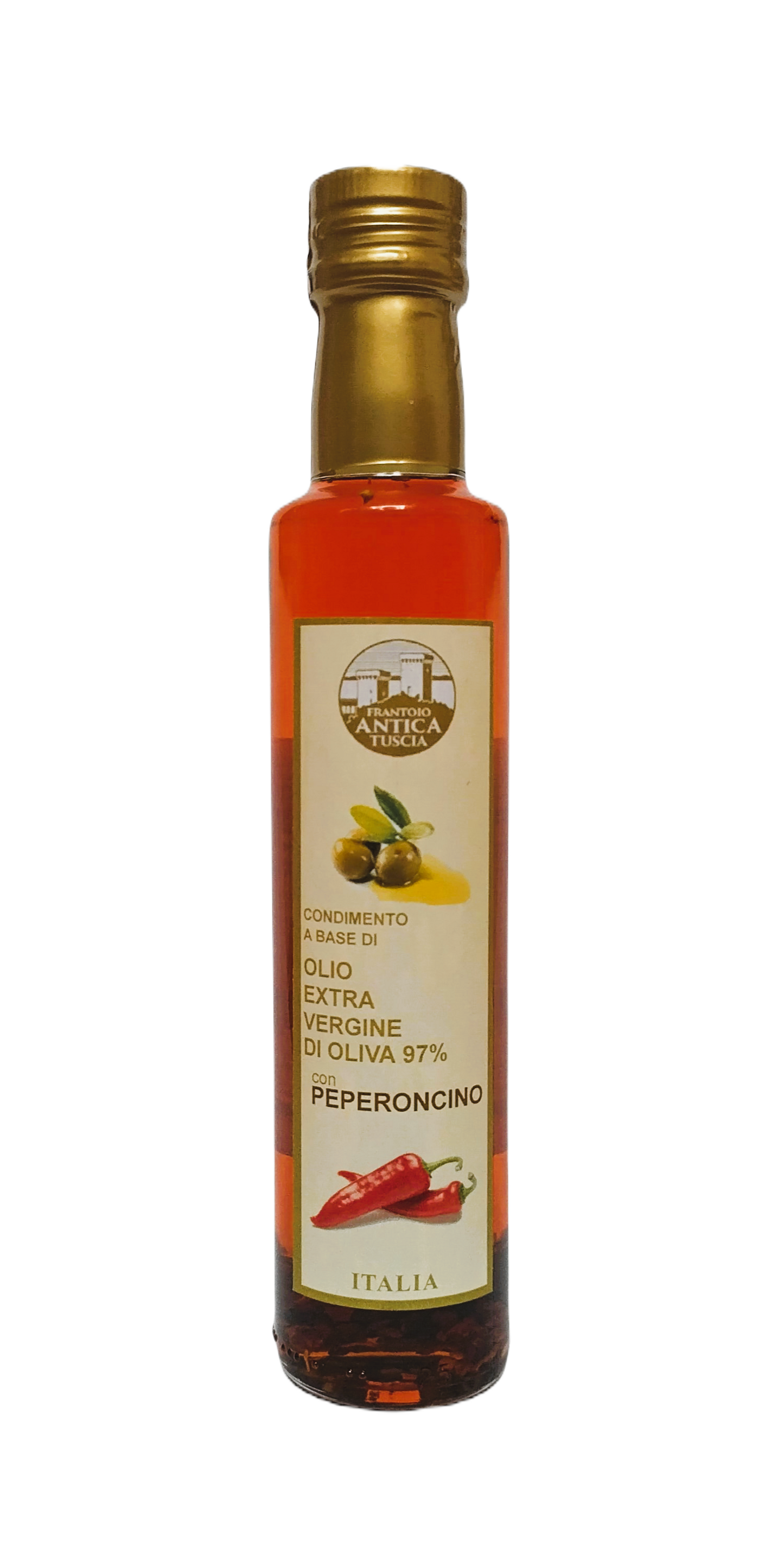 Olijfolie Extra Vergine + Peperoncino - Fles 250 ml
