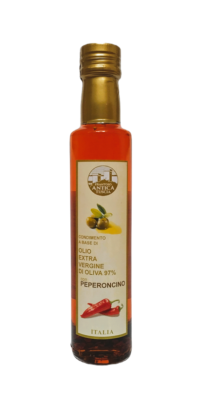 Olijfolie Extra Vergine + Peperoncino - Fles 250 ml