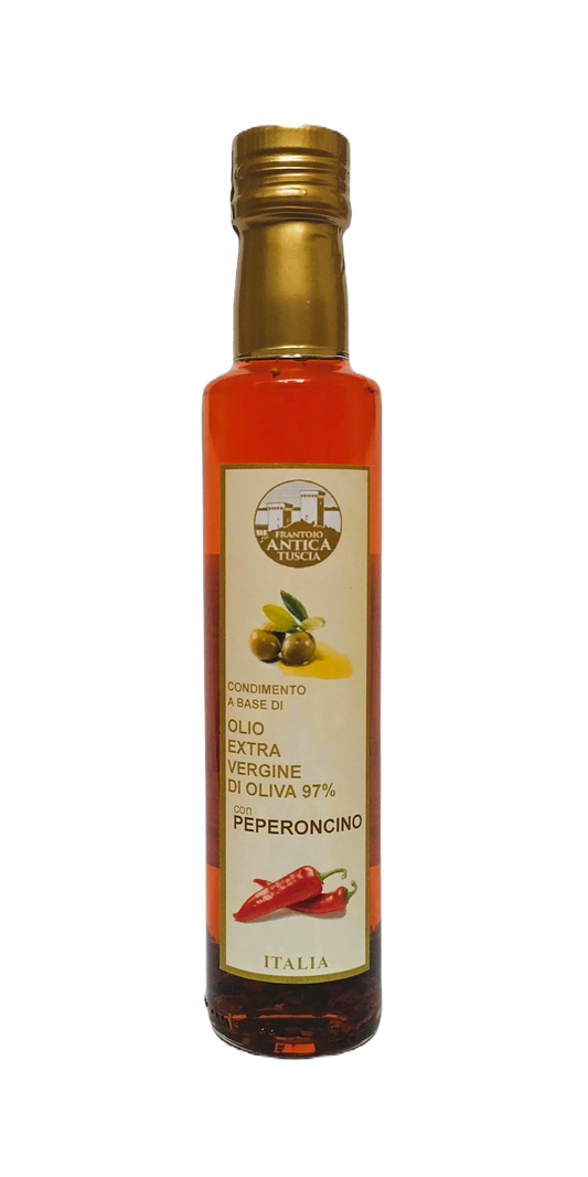 Olijfolie Extra Vergine + Peperoncino - Fles 250 ml