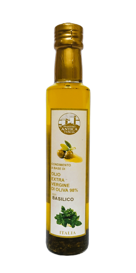 Olivenöl Extra Vergine + Basilico - Flasche 250 ml