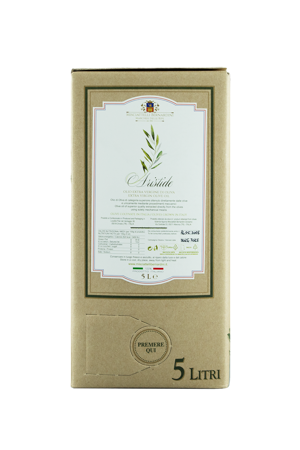 Aristide-Extra Vergine Olijfolie-Zacht en Aromatisch