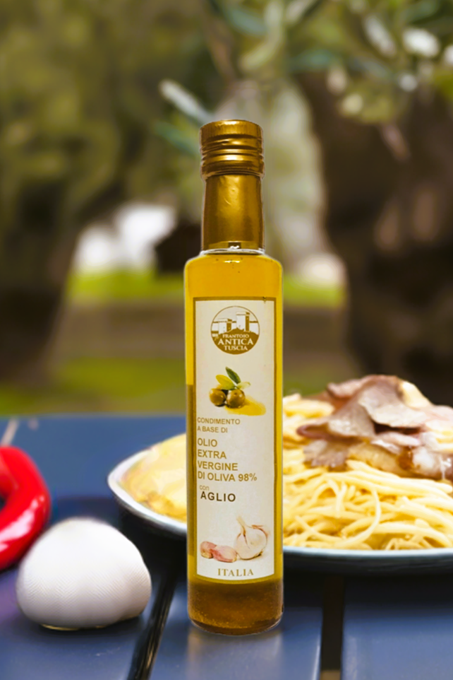 Olijfolie Extra Vergine + Aglio - Fles 250 ml