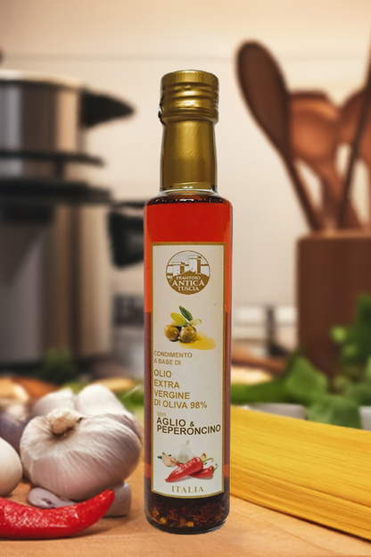 Olive Oil Extra Virgin + Garlic + Chili Pepper - Bottle 250 ml