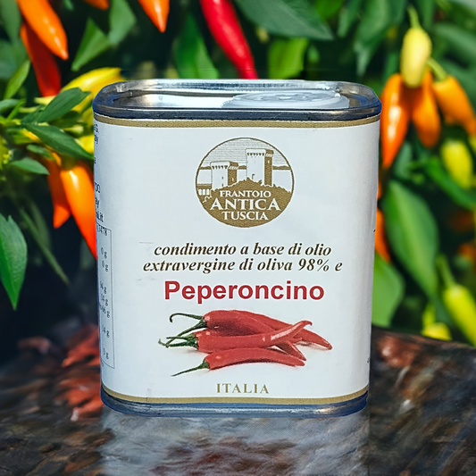 Olijfolie Extra Vergine + Peperoncino - Blik 150 ml